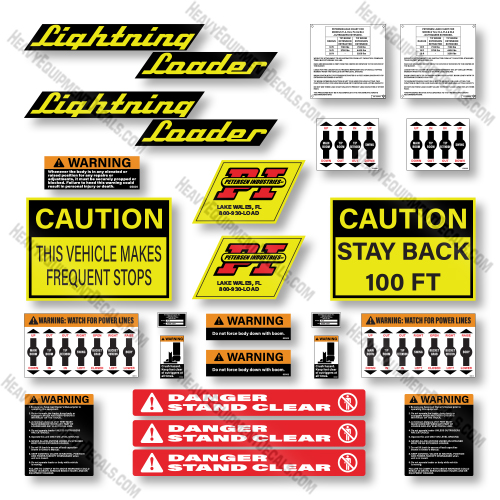 Lightning Loader PL3 Decal Kit Truck Loader - Aftermarket Kit   decals, decal kit 