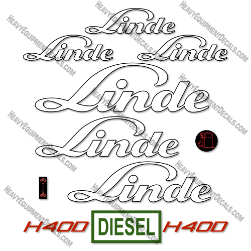 Linde H40D Decal Kit Forklift - Aftermarket Kit  decal kit, forklift, h40, 40, linde