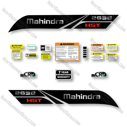 Mahindra 2638 Decal Kit Tractor - Aftermarket Kit decals, decal kit