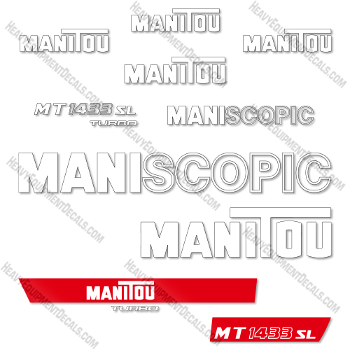 Fits Manitou MT1433SL Decal Kit Telehandler 