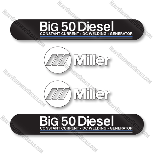 Miller Big 50 Diesel Decal Kit Generator - Aftermarket Kit  decal kit, miller