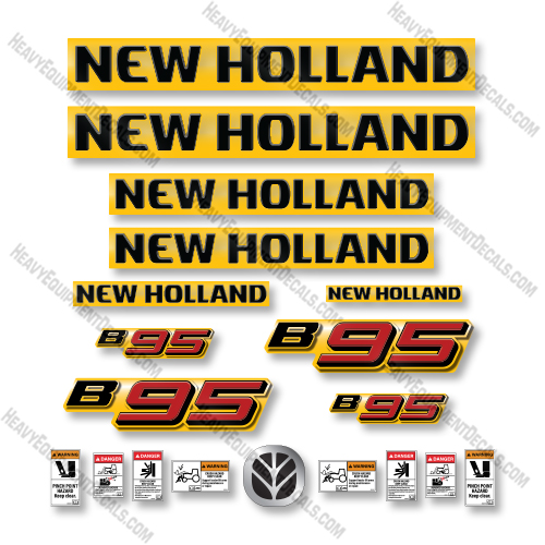 New Holland B95 Decal Kit Backhoe -  Aftermarket Kit  new holland, decal kit