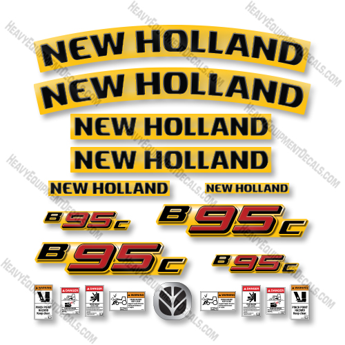 New Holland B95C Decal Kit Backhoe -  Aftermarket Kit   new holland, decal kit