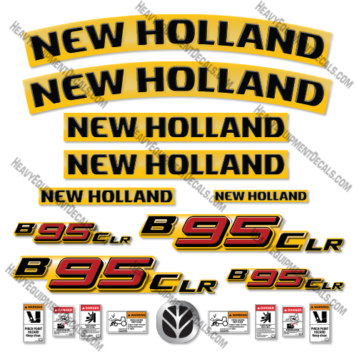 New Holland B95CLR Decal Kit Backhoe Loader-  Aftermarket Kit    new holland, decal kit