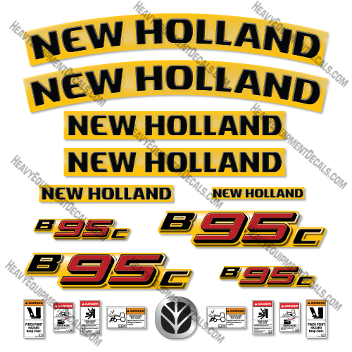 New Holland B95CTC Decal Kit Backhoe Loader-  Aftermarket Kit    new holland, decal kit