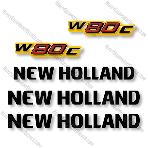 New Holland W80C Decal Kit Wheel Loader - Aftermarket Kit  new holland, decal kit