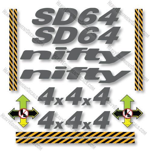 Nifty SD64 Decal Kit Articulating Boom Lift Aftermarket Kit 