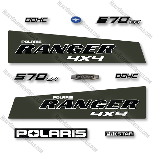 Polaris Ranger 570 EFI 4X4 2015-2018 Decal Kit Utility Vehicle - Green - Aftermarket Kit  decal kit, polaris ranger, 