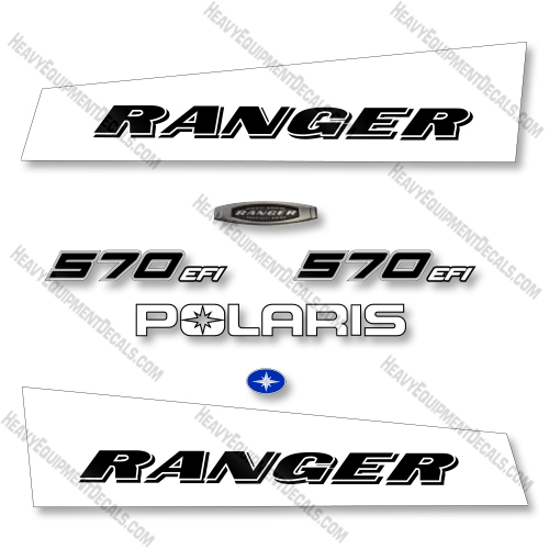 Polaris Ranger 570 EFI Decal Kit Utility Vehicle -  White - Aftermarket Kit  decal kit, polaris ranger, decals