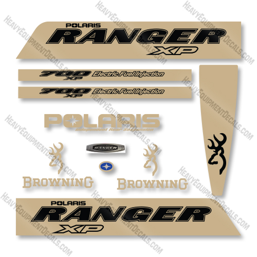 Polaris Ranger 700 XP 2004-2008 Browning Edition Decal Kit Utility Vehicle - Aftermarket Kit    decal kit, polaris ranger, 