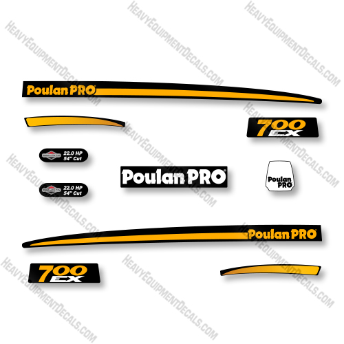 Poulan Pro 700EX Decal Kit Lawn Tractor- Aftermarket Kit 
