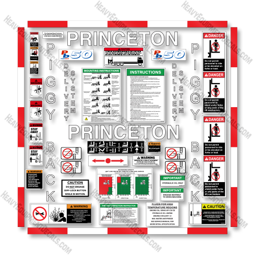 Princeton PB50 Decal Kit Forklift - Aftermarket Kit  50, decal kit, pb, pb50, telescopic