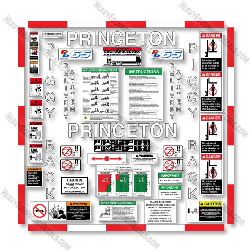  Princeton PB65 Decal Kit Forklift - Aftermarket Kit   decal kit, pb, telescopic, pig, piggy
