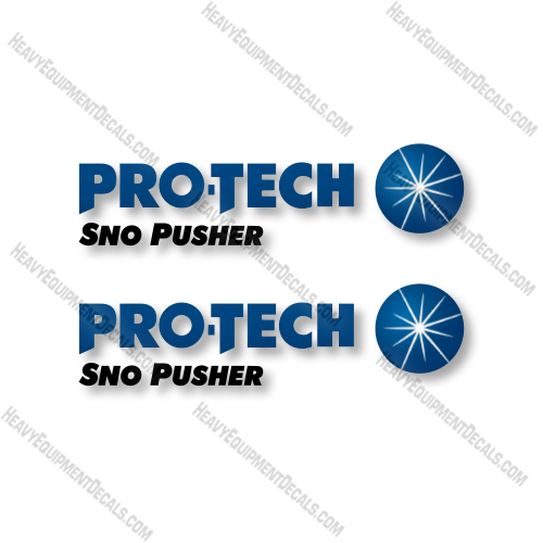 Pro-Tech Sno Pusher Logos 27 Inches Decal Kit Snow Plow - Aftermarket Kit decals, decal kit