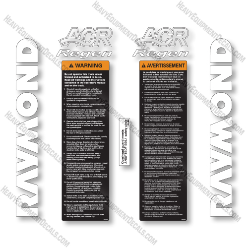 Raymond 750-DR32TT Decal Kit Forklift - Aftermarket Kit 20r30tt, 20r, 30tt, decal kit, fork, fork-lift, forklift, lift, tlt