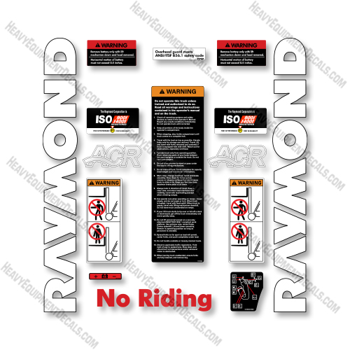 Raymond Side Facing Reach 7200-R45TT--720-R45T Decal Kit Forklift - Aftermarket Kit  decals, decal kit, raymond 