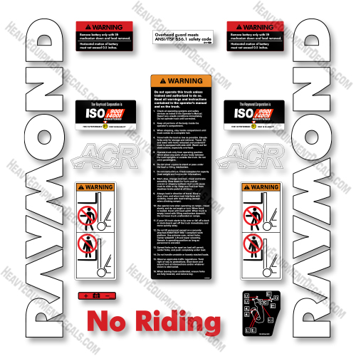 Raymond Side Facing Reach 730-R40TT 7300-R40TT Decal Kit Forklift - Aftermarket Kit    decals, decal kit, raymond 