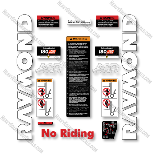 Raymond Side Facing Reach 7400-R45TT--740-R45TT Decal Kit Forklift - Aftermarket Kit  decals, decal kit, raymond 