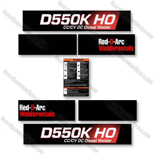 Red D ARC D550K HO  Decal Kit Welder- Aftermarket Kit 