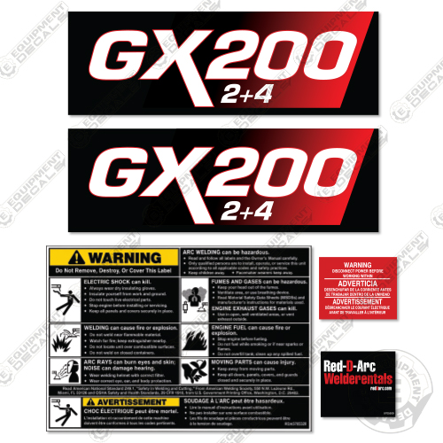 Red-D-Arc GX200 Decal Kit Welder - Aftermarket Kit 