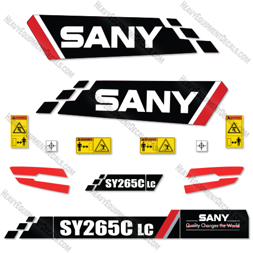 Sany SY265C LC Decal Kit Excavator - Aftermarket Kit decal kit, decals, sany 