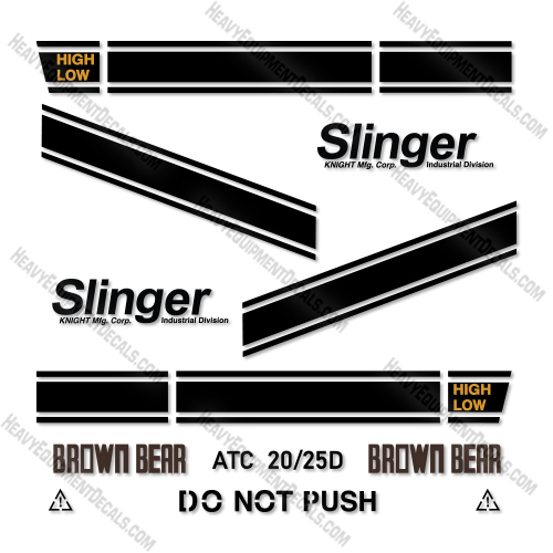 Slinger Brown Bear ATC20-25D Decal Kit All-Terrain Carrier -Aftermarket Kit decals, decal kit