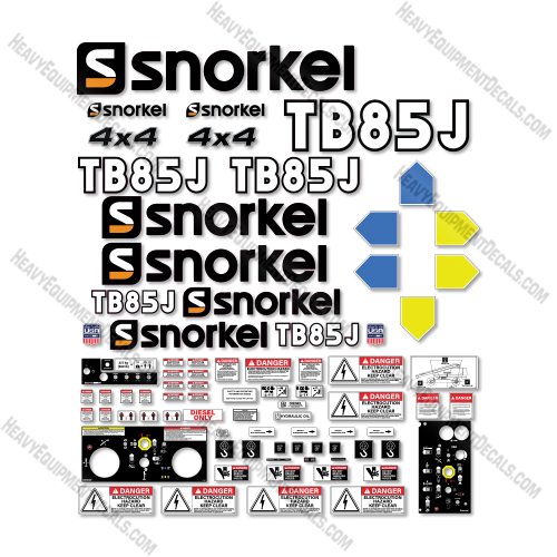  Snorkel TB85J Full Decal Kit Boom Lift - Aftermarket Kit    snorkel, tdecals, decal kit