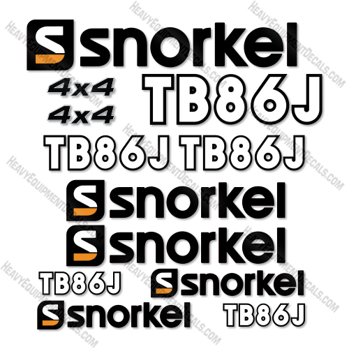  Snorkel TB86J Decal Kit Boom Lift - Aftermarket Kit   snorkel, tdecals, decal kit
