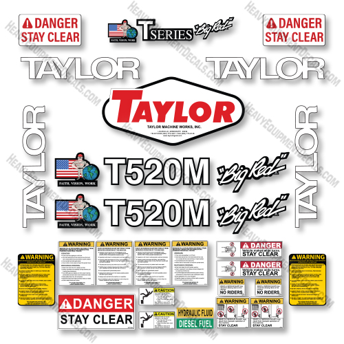 Taylor T520M Decal Kit Forklift - Aftermarket Kit taylor