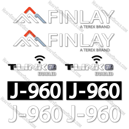 Terex Finlay J-960 Decal Kit Mobile Jaw Crusher-Aftermarket Kit decals, decal kit