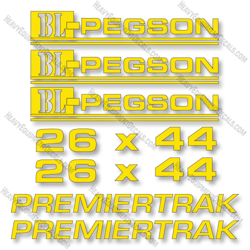 Terex Pegson 26X44 Decal Kit Jaw Crusher -Old Style - Aftermarket Kit 