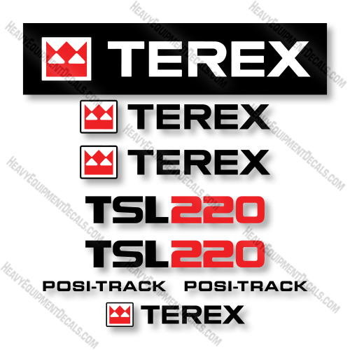 Terex TSL220 Decal Kit Skid Steer Loader - Aftermarket Kit 