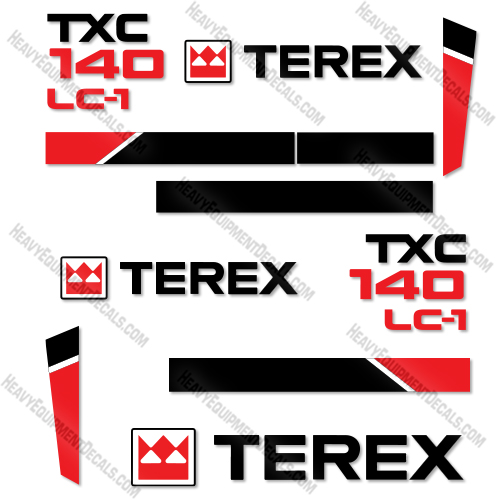 Terex TXC140LC-1 Decal Kit Hydraulic Excavator -Aftermarket Kit 