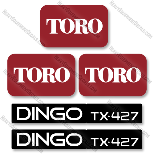 Toro DINGO TX427 Narrow Track Decal Kit Track Loader - Aftermarket Kit decal kit toro