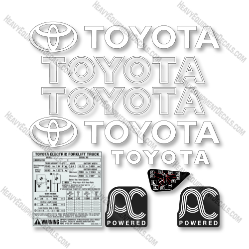Toyota 8BRU23 Decal Kit Forklift -Aftermarket Kit decal kit