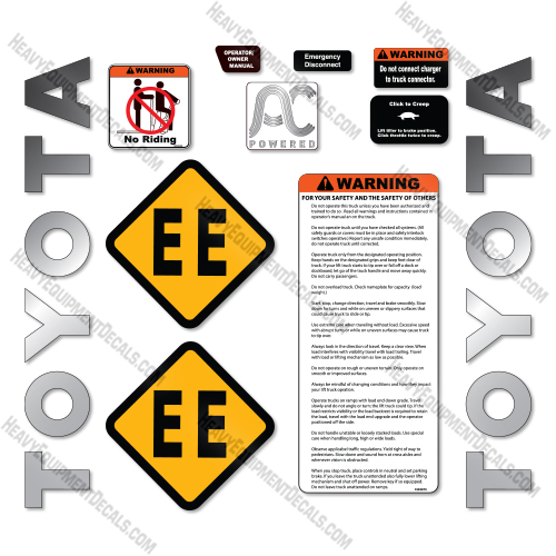 Toyota 8HBC30 Decal Kit Tow Tractor -Aftermarket Kit   decal kit