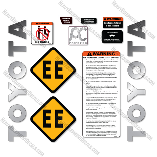 Toyota 8HBE40 Decal Kit Tow Tractor -Aftermarket Kit  decal kit