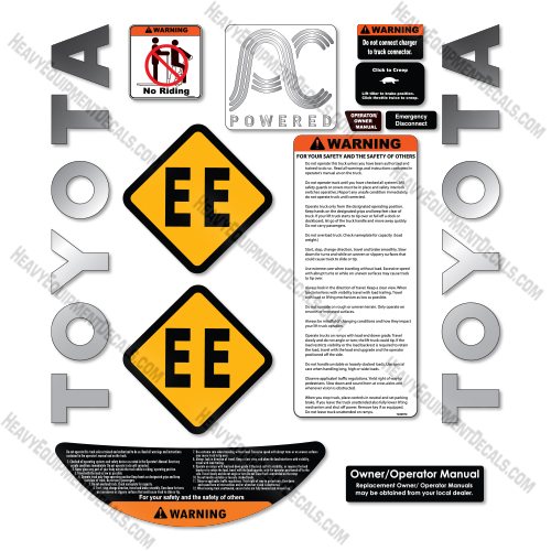 Toyota 8HBE40 Decal Kit Tow Tractor -Aftermarket Kit  decal kit