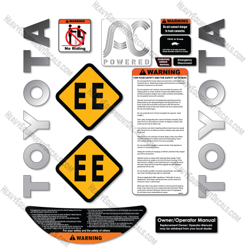 Toyota 8TB50 Decal Kit Tow Tractor -Aftermarket Kit decal kit