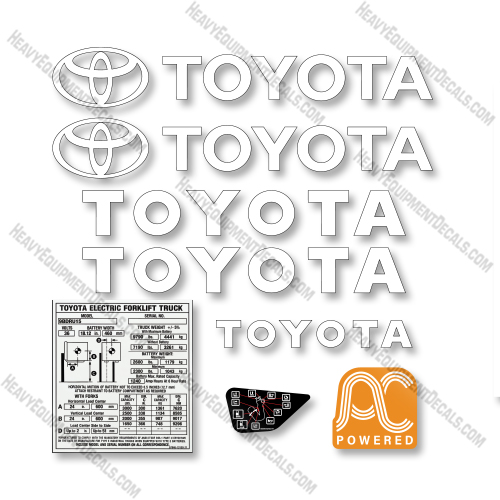 Toyota 9BDRU15 Decal Kit Forklift - Aftermarket Kit  decal kit