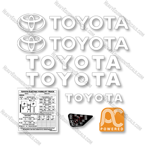 Toyota 9BRU18 Decal Kit Forklift -Aftermarket Kit  decal kit