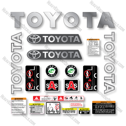 Toyota 8FGU30 Decal Kit Forklift - Aftermarket Kit decals, fork lift, 8fgu, 30, 8fg