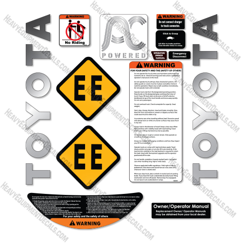 Toyota 8HBC30 Decal Kit Tow Tractor -Aftermarket Kit   decal kit