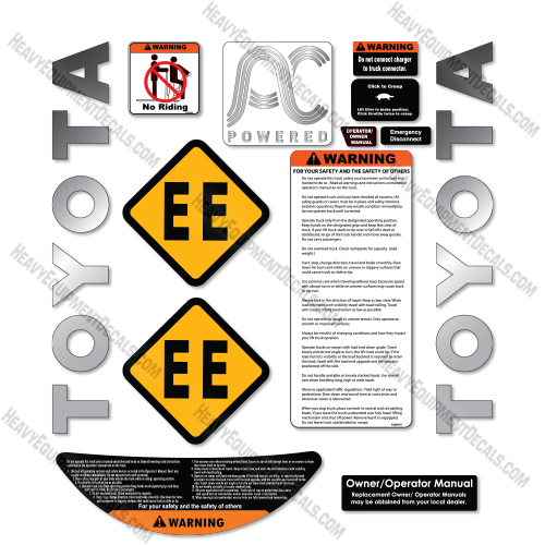 Toyota 8HBC40 Decal Kit Tow Tractor -Aftermarket Kit  decal kit