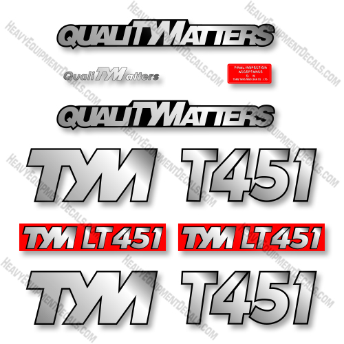TYM T451 Decal Kit Tractor - Aftermarket Kit 
