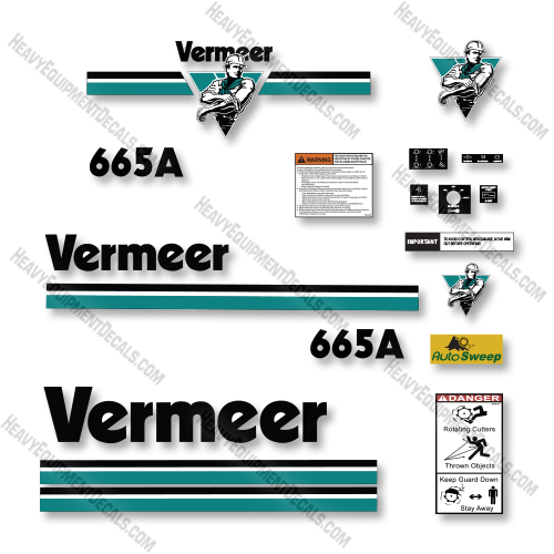 Vermeer 665A Decal Kit Stump Grinder - Aftermarket Kit  vermeer, decal kit, declas 