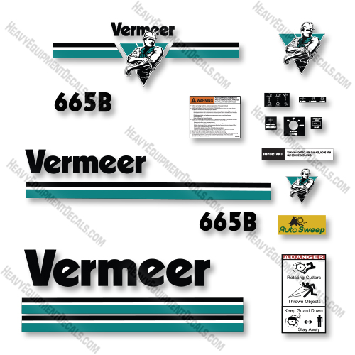Vermeer 665B Decal Kit Grinder - Aftermarket Kit vermeer, decal kit, declas 