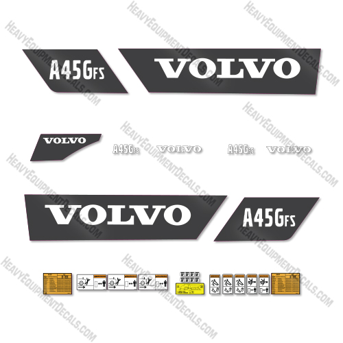 Volvo A45GFS Decal Kit Articulated Dump Truck - Aftermarket Kit decals, decal kit , volvo