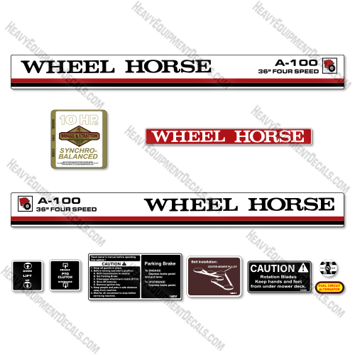 Wheel Horse A100 Decal Tractor - Aftermarket Kit 