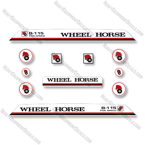 Wheel Horse B-115 Decal Tractor - Aftermarket Kit 